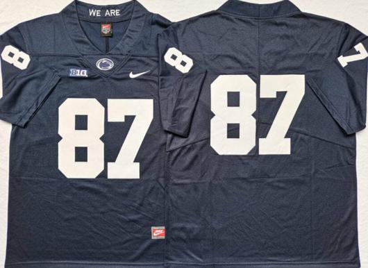 Men's Nike Penn State Pat Freiermuth Jersey #87 College Football Game Navy No Name