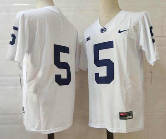 Men's Nike Penn State Jahan Dotson Jersey #5 College Football Game White No Name