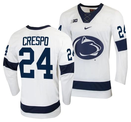 Men's Nike Penn State Nittany Lions Jarod Crespo Jersey #24 White College Hockey Replica 2023-24