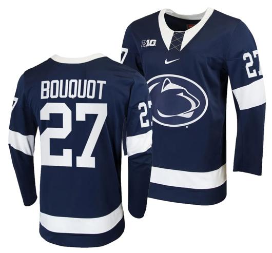 Men's Nike Penn State Nittany Lions Jacques Bouquot Jersey #27 Navy College Hockey Replica 2023-24