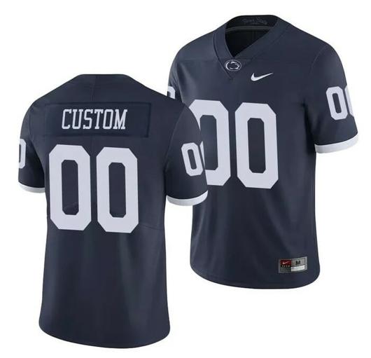 Men's Nike Custom Penn State Jersey Navy Limited College Football Jersey