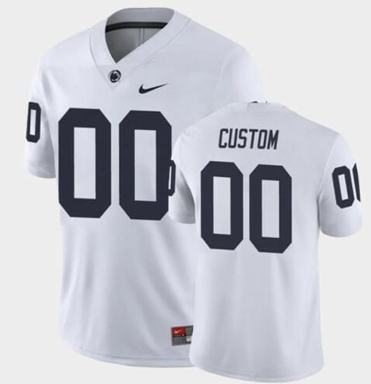 Men's Nike Custom Penn State Football Jersey Name Number White College Game