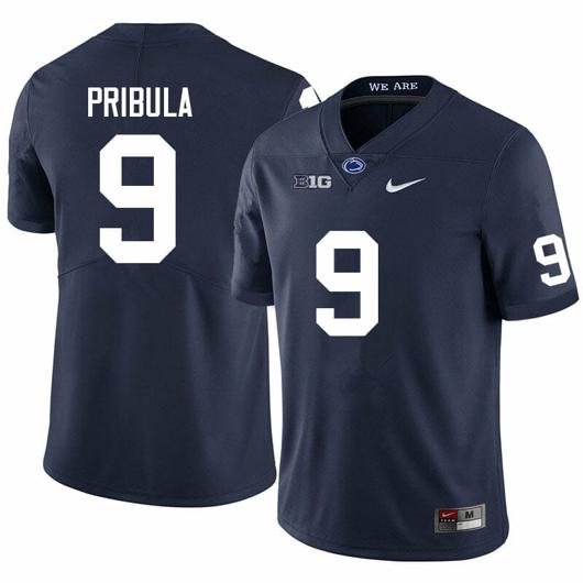 Men's Nike Penn State Beau Pribula Jersey #9 College Football Game Navy With Name