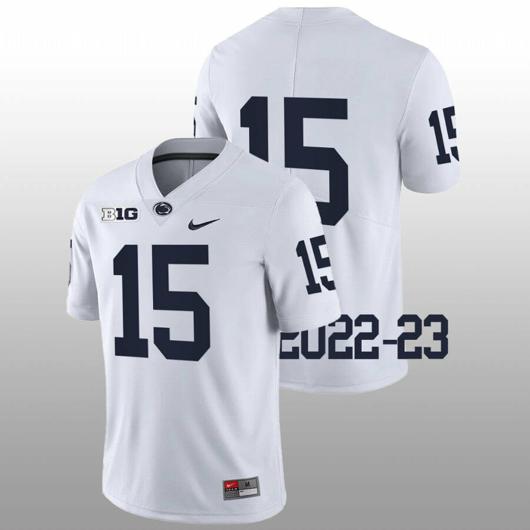 Men's Nike Penn State Drew Allar Jersey #15 College Football Game White No Name