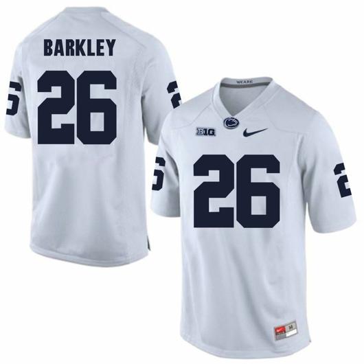 Men's Nike Saquon Barkley Penn State Jersey #26 Football White