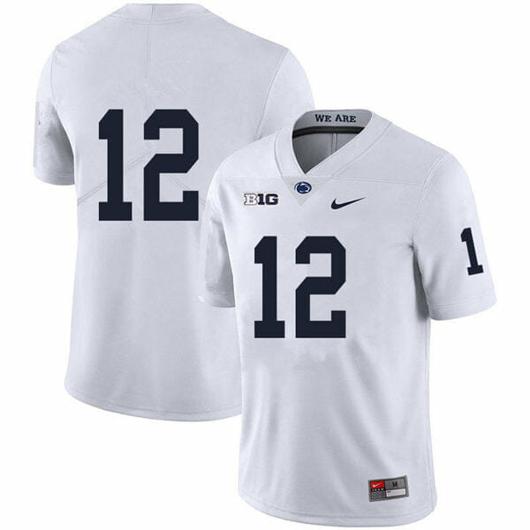 Men's Nike Penn State Brandon Smith Jersey #12 College Football Game White No Name