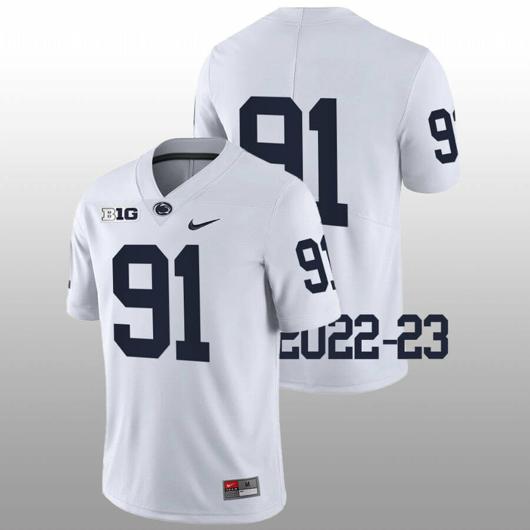 Men's Nike Penn State Dvon Ellies Jersey #91 College Football Game White No Name