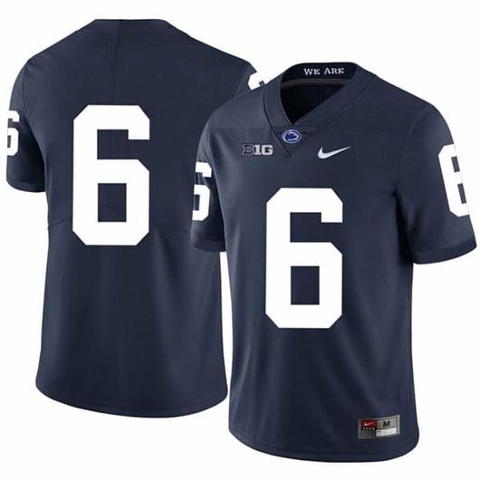 Men's Nike Penn State Zakee Wheatley Jersey #6 College Football Game Navy No Name