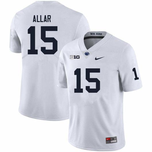 Men's Nike Penn State Drew Allar Jersey #15 College Football Game White With Name