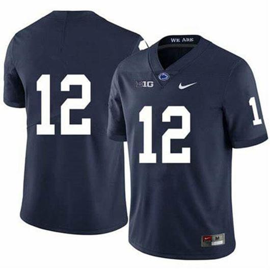 Men's Nike Penn State Brandon Smith Jersey #12 College Football Game Navy No Name