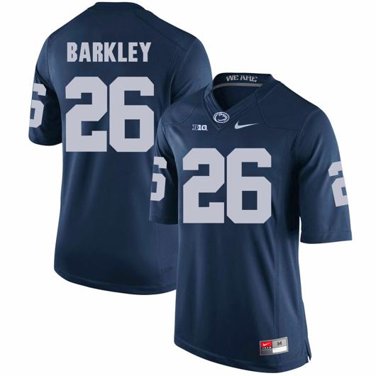 Men's Nike Penn State Nittany Lions #26 Saquon Barkley Jersey Football Dark Blue