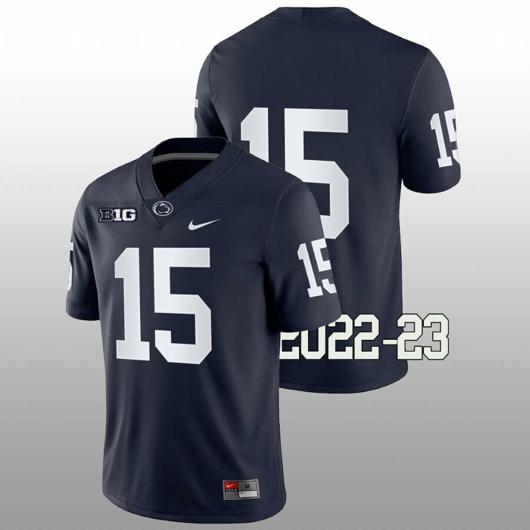 Men's Nike Penn State Drew Allar Jersey #15 College Football Game Navy No Name