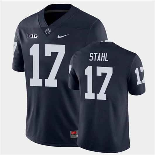 Men's Nike Penn State Mason Stahl Jersey #17 College Football Game Navy With Name