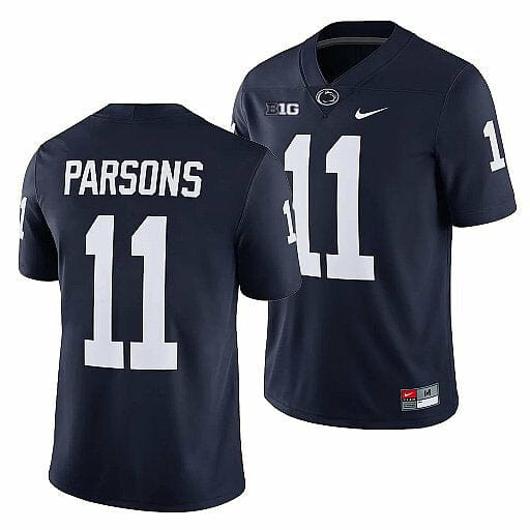 Men's Nike Penn State Micah Parsons Jersey #11 College Football Game Navy With Name