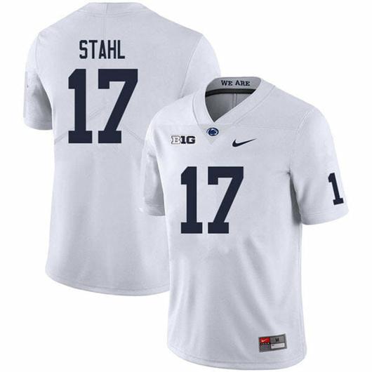 Men's Nike Penn State Mason Stahl Jersey #17 College Football Game White With Name