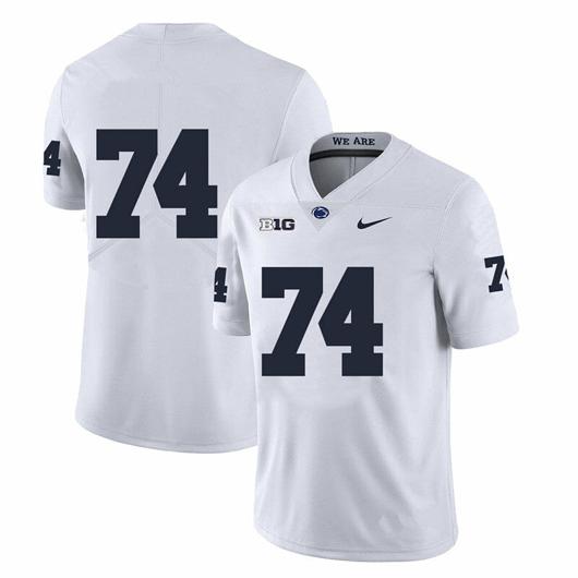 Men's Nike Penn State Olumuyiwa Fashanu Jersey #74 College Football Game White No Name