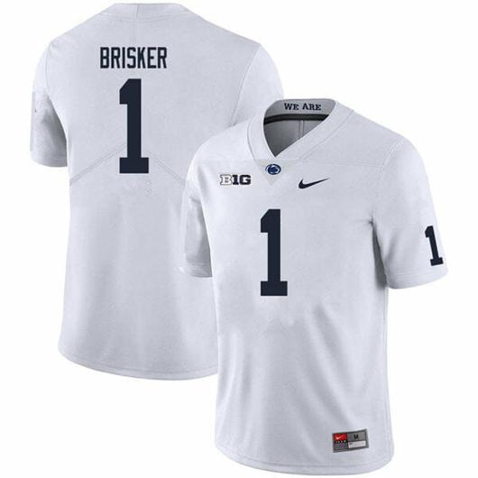 Men's Nike Penn State Jaquan Brisker Jersey #1 College Football Game White With Name