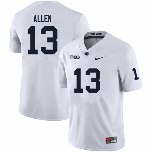 Men's Nike Penn State Kaytron Allen Jersey #13 College Football Game White With Name