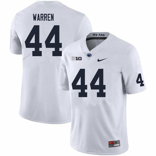 Men's Nike Penn State Tyler Warren Jersey #44 College Football Game White With Name