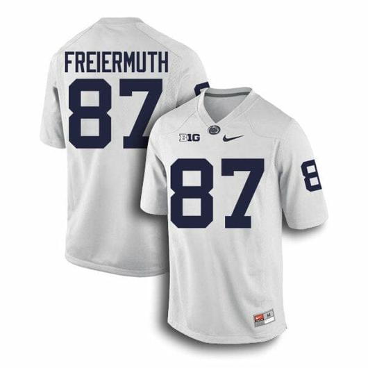 Men's Nike Penn State Pat Freiermuth Jersey #87 College Football Game White With Name