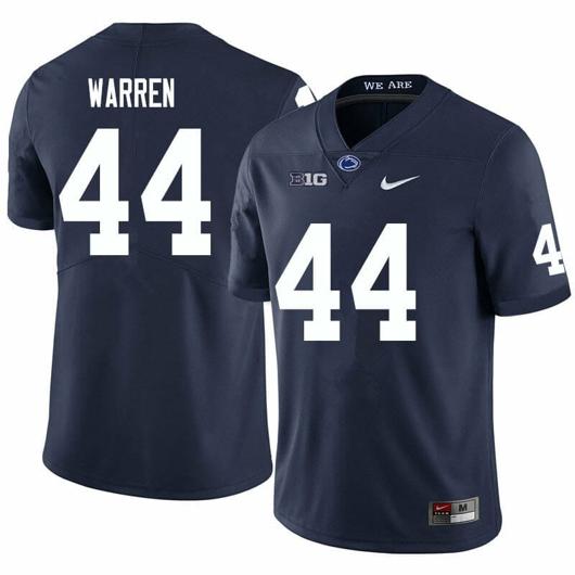 Men's Nike Penn State Tyler Warren Jersey #44 College Football Game Navy With Name