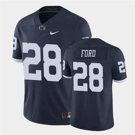 Men's Nike Penn State Devyn Ford Jersey #28 College Football Game Navy Retro With Name