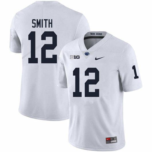 Men's Nike Penn State Brandon Smith Jersey #12 College Football Game White With Name