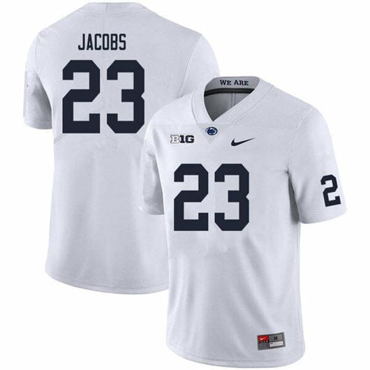 Men's Nike Penn State Curtis Jacobs Jersey #23 College Football Game White With Name