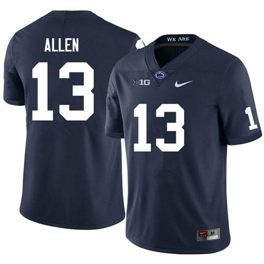 Men's Nike Penn State Kaytron Allen Jersey #13 College Football Game Navy With Name