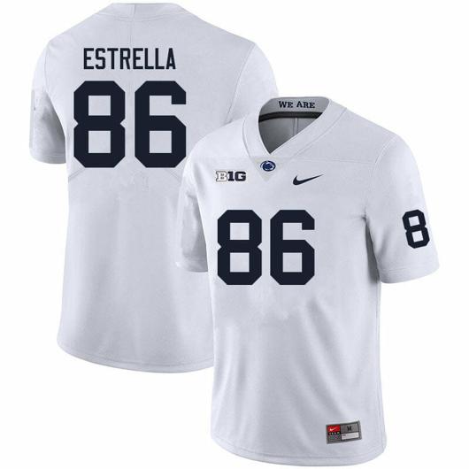 Men's Nike Penn State Jason Estrella Jersey #86 College Football Game White With Name