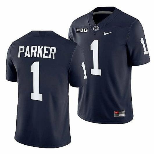 Men's Nike Penn State Tomarrion Parker Jersey #1 College Football Game Navy With Name