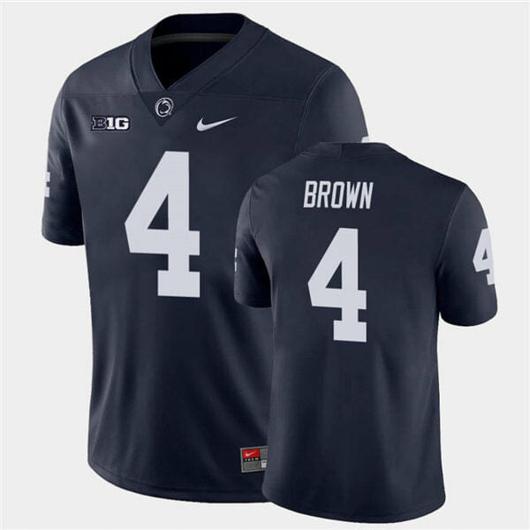 Men's Nike Penn State Journey Brown Jersey #4 College Football Game Navy Retro With Name