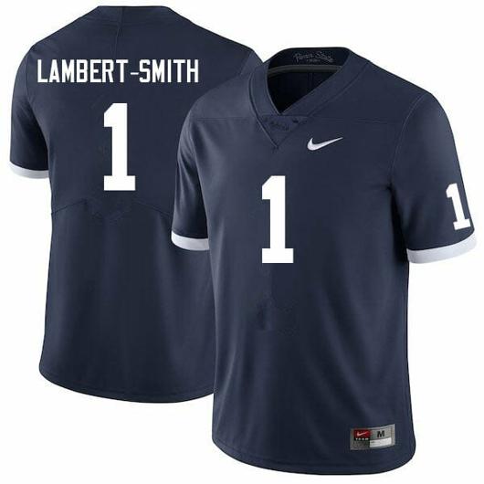 Men's Nike Penn State KeAndre Lambert Smith Jersey #1 College Football Game Navy Retro With Name