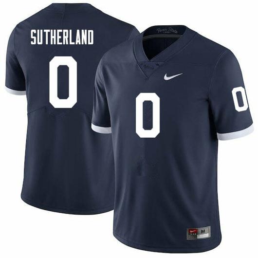 Men's Nike Penn State Jonathan Sutherland Jersey #0 College Football Game Navy Retro With Name