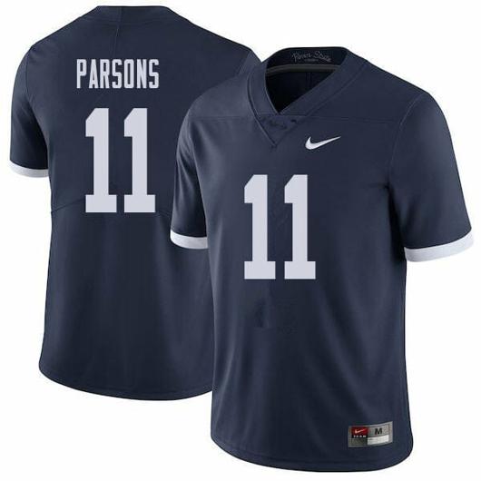 Men's Nike Penn State Micah Parsons Jersey #11 College Football Game Navy With Name Retro