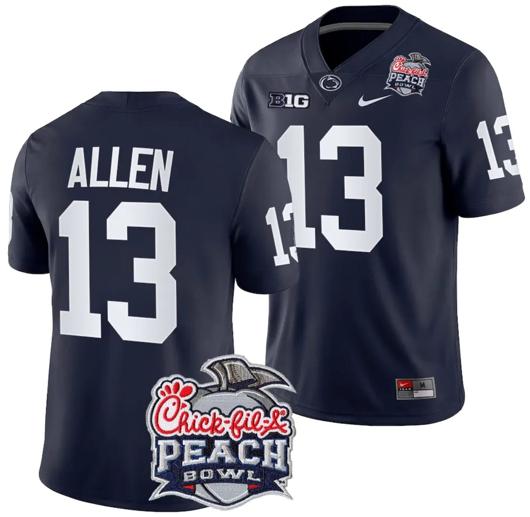 Men's Nike Kaytron Allen Jersey #13 Penn State Peach Bowl Patch 2024 College Football Navy