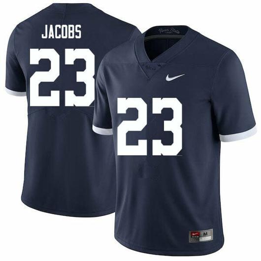 Men's Nike Penn State Curtis Jacobs Jersey #23 College Football Game Navy Retro With Name