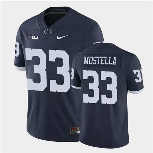 Men's Nike Penn State Bryce Mostell Jersey #33 College Football Game Navy Retro With Name