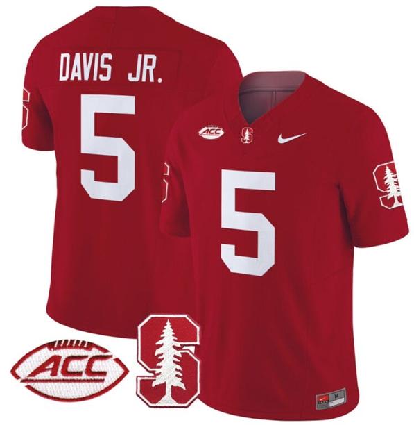 Men's Nike Chris Davis Jr Jersey #5 Stanford Cardinal Vapor Limited College Football Stitched Crimson