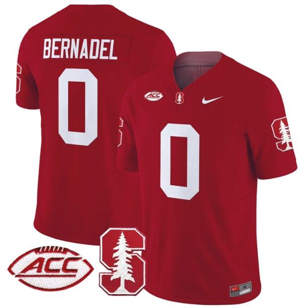 Men's Nike Gaethan Bernadel Jersey #0 Stanford Cardinal Vapor Limited College Football Stitched Crimson