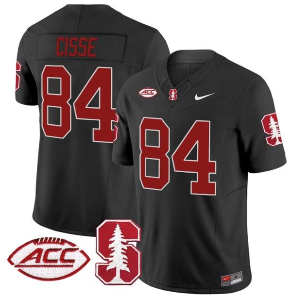 Men's Nike Ismael Cisse Jersey #84 Stanford Cardinal Vapor Limited College Football Stitched Black