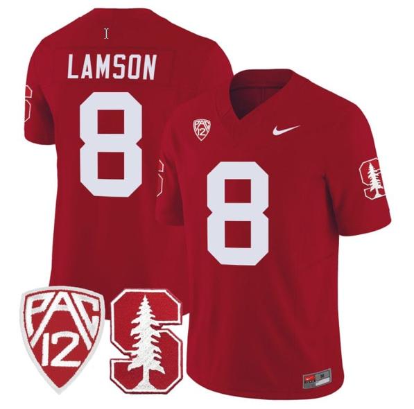 Men's Nike Justin Lamson Jersey #8 Stanford Cardinal Jersey Vapor Limited College Football Crimson