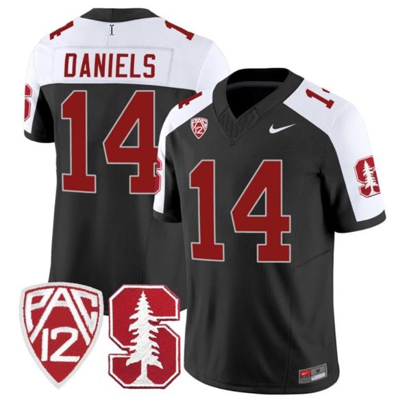 Men's Nike Ashton Daniels Jersey #14 Stanford Cardinal Jersey Vapor Limited College Football Black Alternate