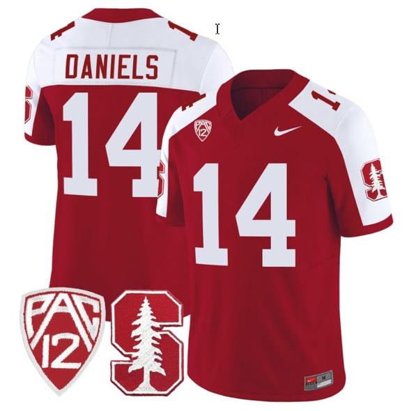 Men's Nike Ashton Daniels Jersey #14 Stanford Cardinal Jersey Vapor Limited College Football Crimson Alternate