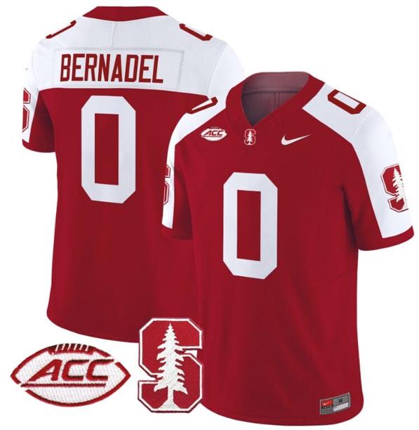 Men's Nike Gaethan Bernadel Jersey #0 Stanford Cardinal Vapor Limited College Football Stitched Crimson Alternate