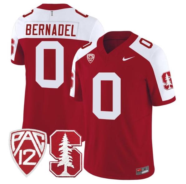 Men's Nike Gaethan Bernadel Jersey #0 Stanford Cardinal Jersey Vapor Limited College Football Crimson Alternate