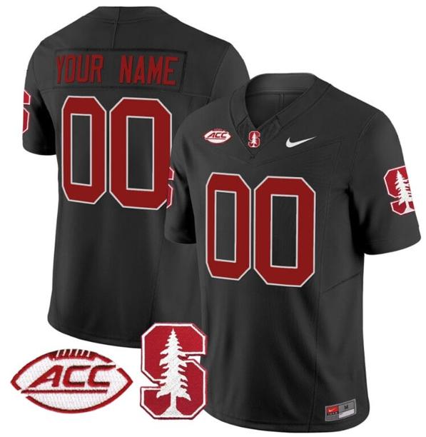 Men's Nike Custom Stanford Cardinal Jersey Name and Number Vapor Limited College Football Stitched Black