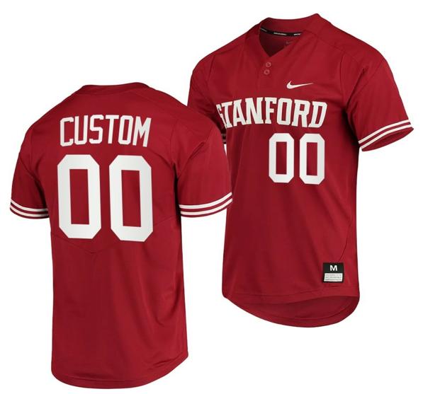 Men's Nike Custom Stanford Cardinal Jersey Name and Number Baseball NCAA College PAC-12 Conference Tournament Champs Red