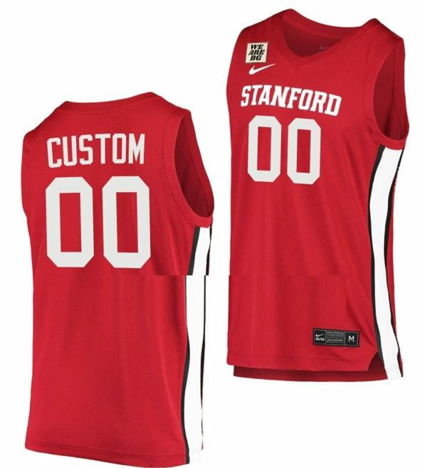 Men's Nike Custom Stanford Cardinal Jersey Name and Number College Basketball We Are BG Red