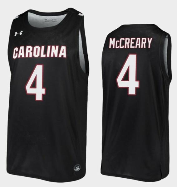 Men's Jalyn McCreary Jersey South Carolina Gamecocks College Basketball Black Replica #4